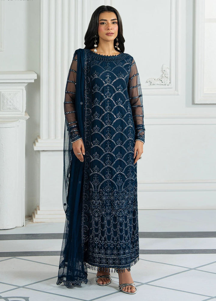 Inara by Zarif Embroidered Net Suits Unstitched 3 Piece ZF25IF ZRI-02 Melisa - Formals Collection