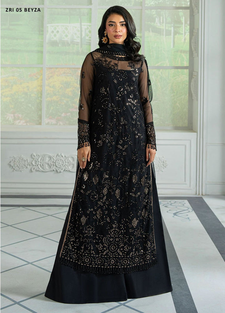 Inara by Zarif Embroidered Net Suits Unstitched 3 Piece ZF25IF ZRI-05 Beyza - Formals Collection