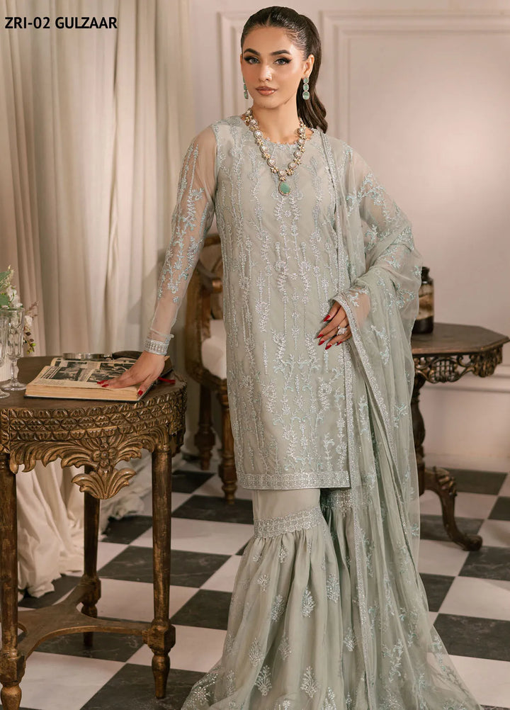 Inayat By Zarif Embroidered Net Suit Unstitched 3 Piece ZF24I ZRI-02 Gulzaar - Formal Collection