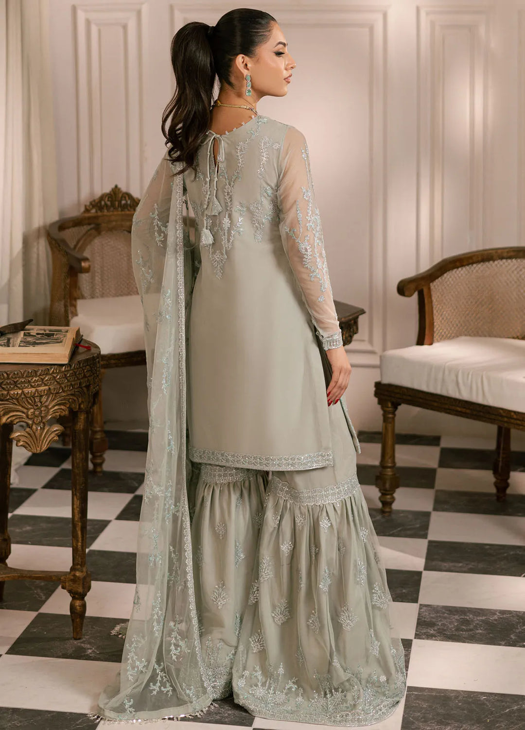 Inayat By Zarif Embroidered Net Suit Unstitched 3 Piece ZF24I ZRI-02 Gulzaar - Formal Collection