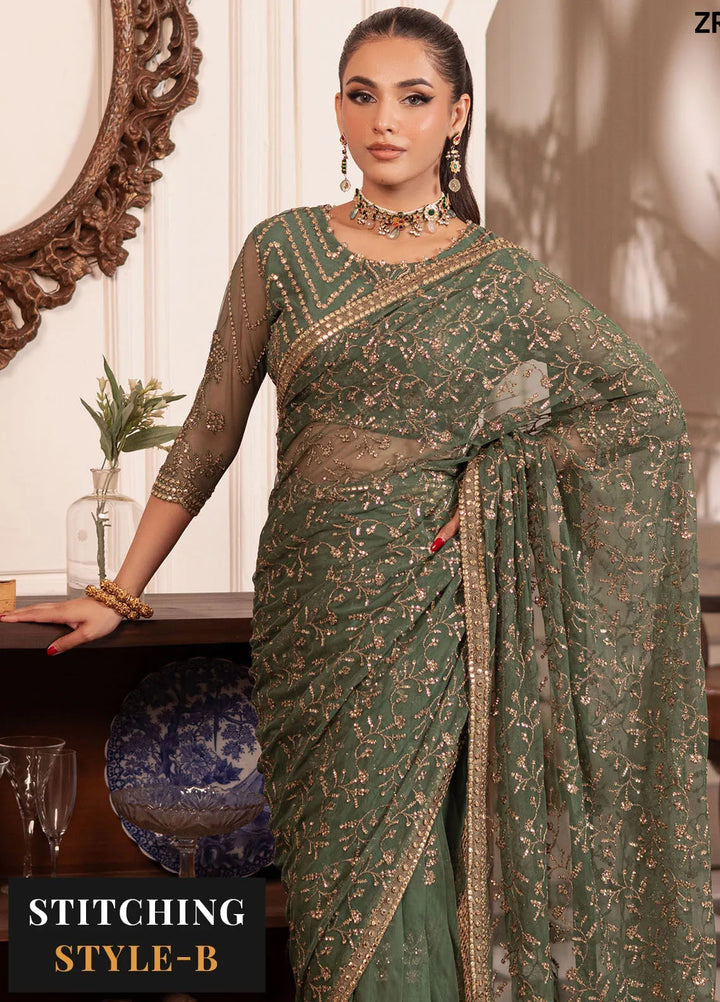 Inayat By Zarif Embroidered Net Suit Unstitched 3 Piece ZF24I ZRI-04 Shabab - Formal Collection