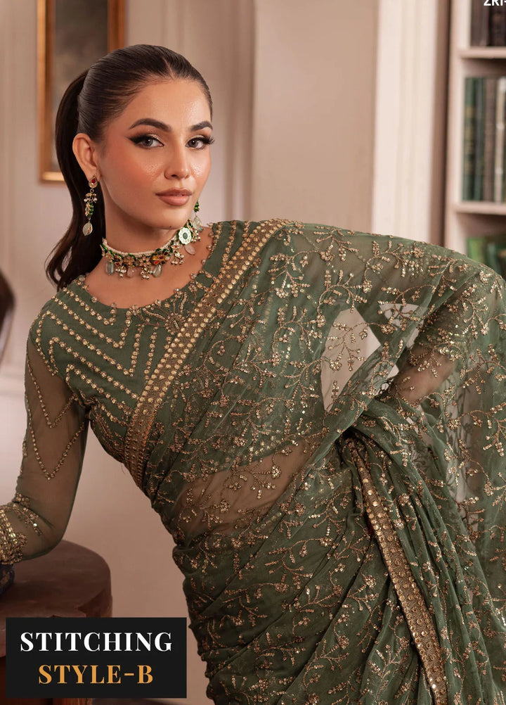 Inayat By Zarif Embroidered Net Suit Unstitched 3 Piece ZF24I ZRI-04 Shabab - Formal Collection