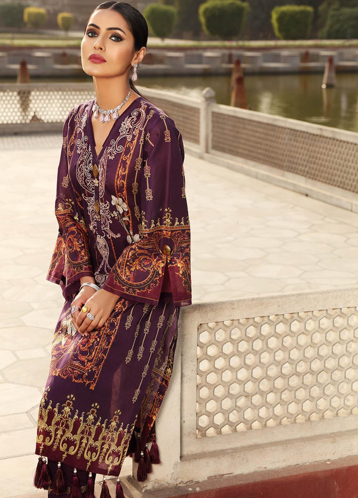 Inayat by Afsaneh Embroidered Lawn Suits Unstitched 2 Piece AFH21I AMBAR-A - Eid Collection