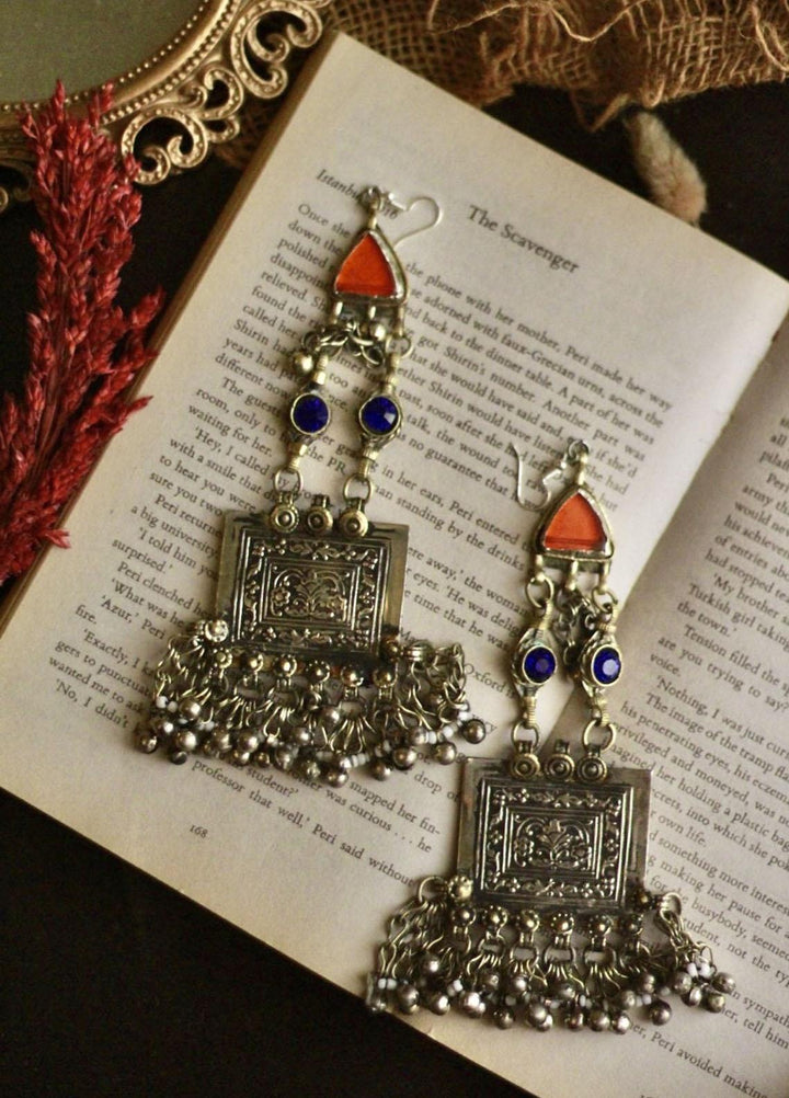 Indigo by Tassels Stylish   Earrings  Oversized Afghan Dangling - Women Styling Accessories