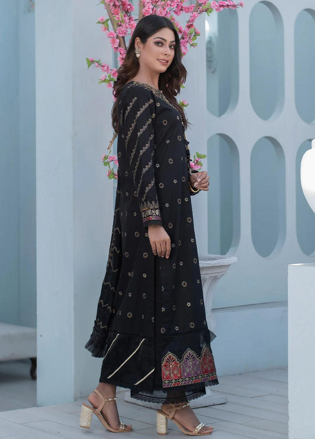 Insiya Clothing Embroidered Lawn Suits Unstitched 3 Piece INS23E 03 ASAISH - Eid Collection