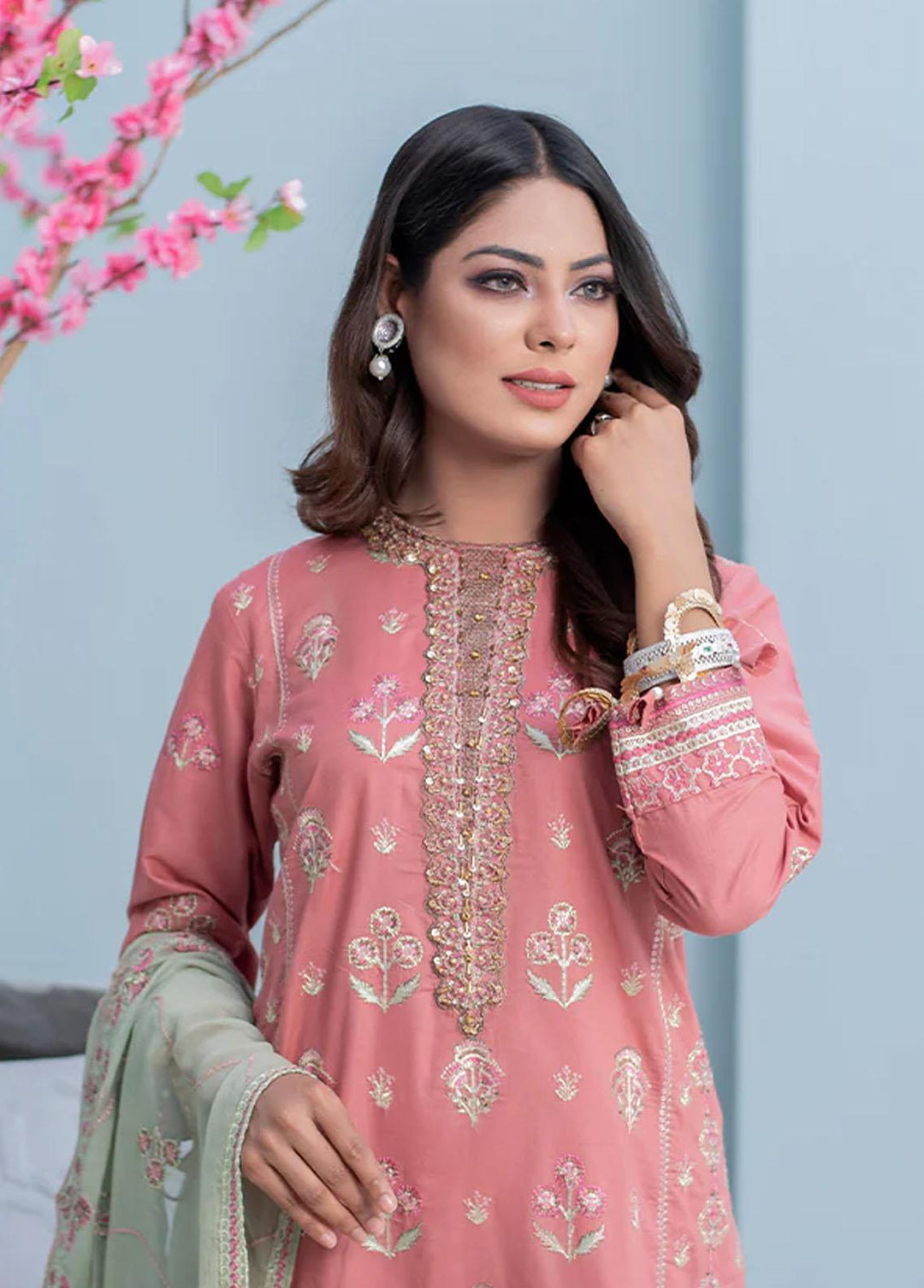 Insiya Clothing Embroidered Lawn Suits Unstitched 3 Piece INS23E 05 ARAAM - Eid Collection