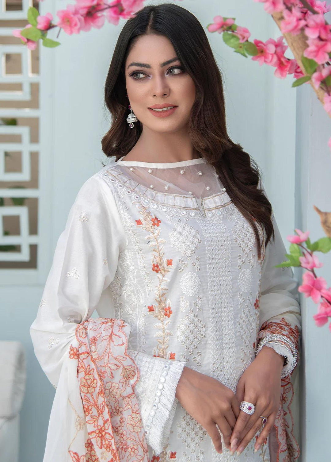 Insiya Clothing Embroidered Lawn Suits Unstitched 3 Piece INS23E 08 SUKOON - Eid Collection