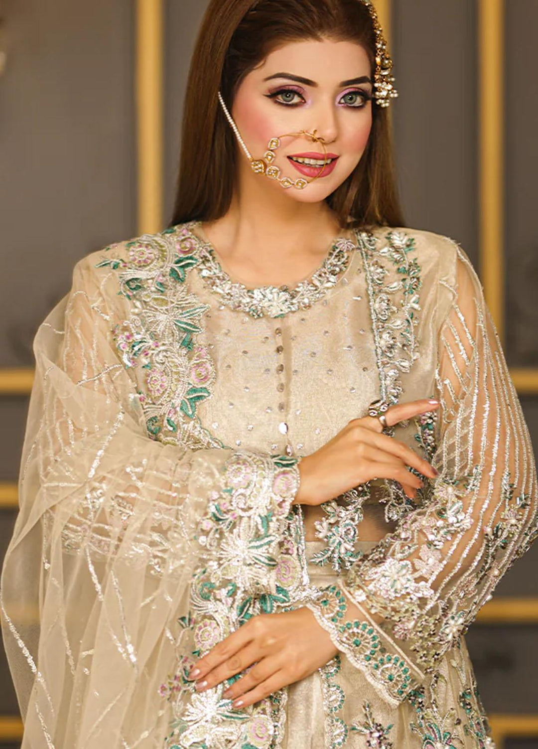 Insiya Clothing Embroidered Net Suits Unstitched 3 Piece INS23WF Design Code 03 - Festive Collection