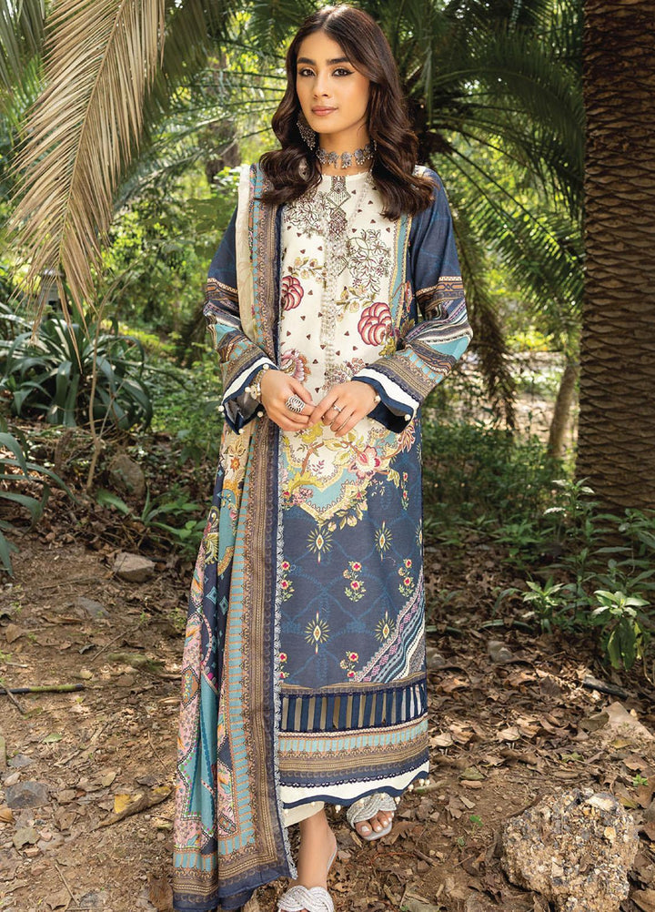 Iris By Humdum Embroidered Lawn Suits Unstitched 3 Piece HD23I D-08 - Summer Collection