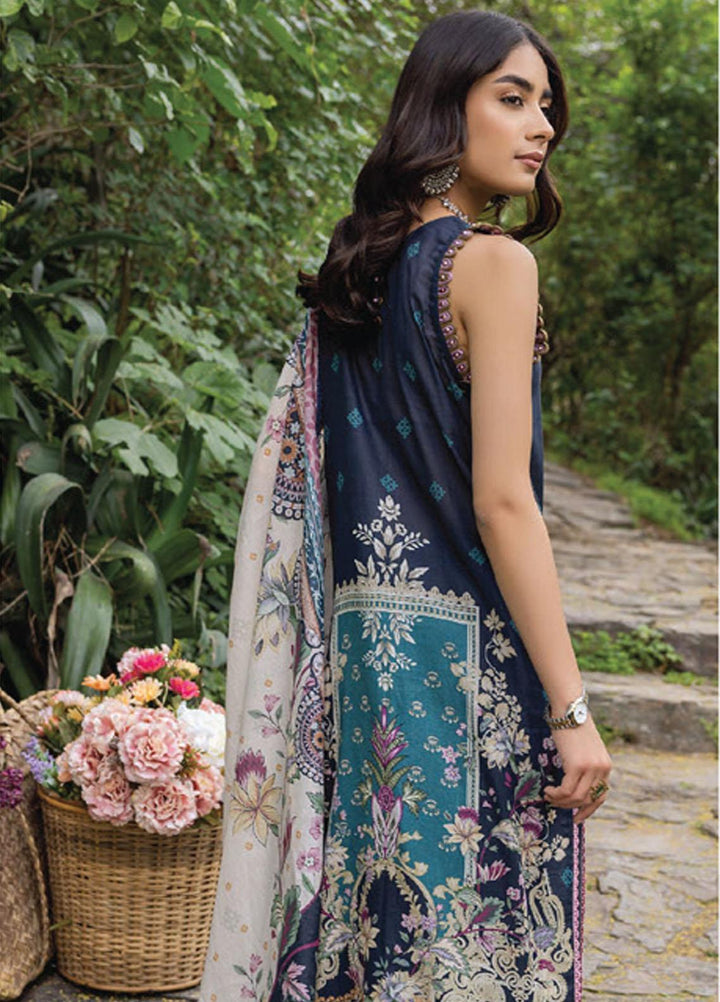Iris By Humdum Embroidered Lawn Suits Unstitched 3 Piece HD23I D-10 - Summer Collection