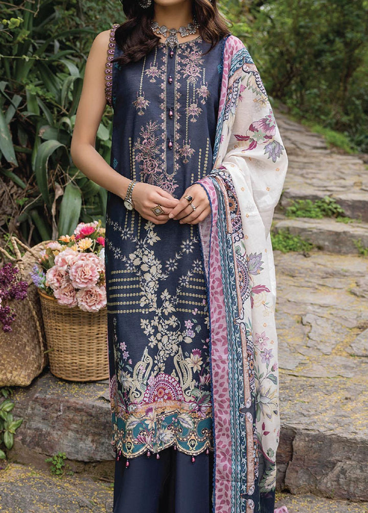 Iris By Humdum Embroidered Lawn Suits Unstitched 3 Piece HD23I D-10 - Summer Collection