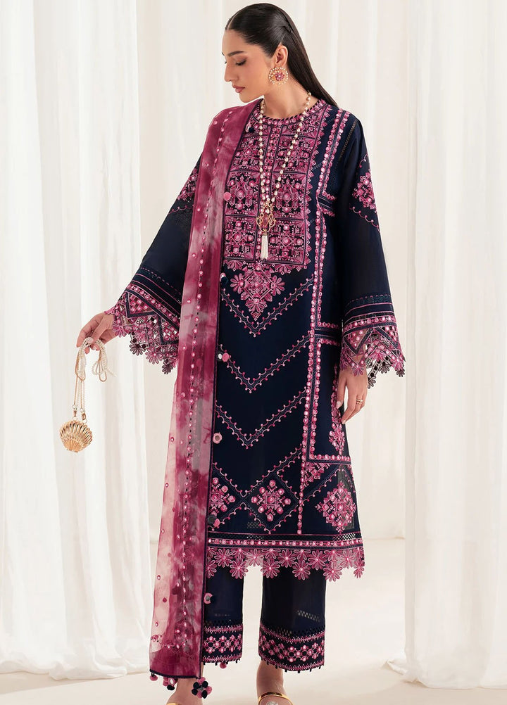 Iris by Jazmin Embroidered Lawn Suits Unstitched 3 Piece JZ25IL D-01 - Summer Collection
