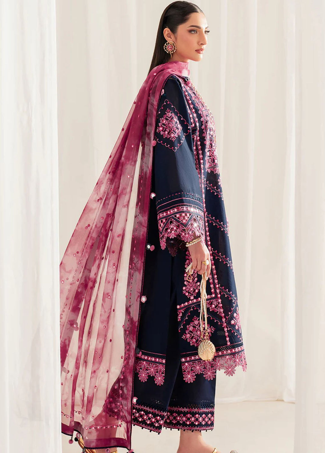 Iris by Jazmin Embroidered Lawn Suits Unstitched 3 Piece JZ25IL D-01 - Summer Collection