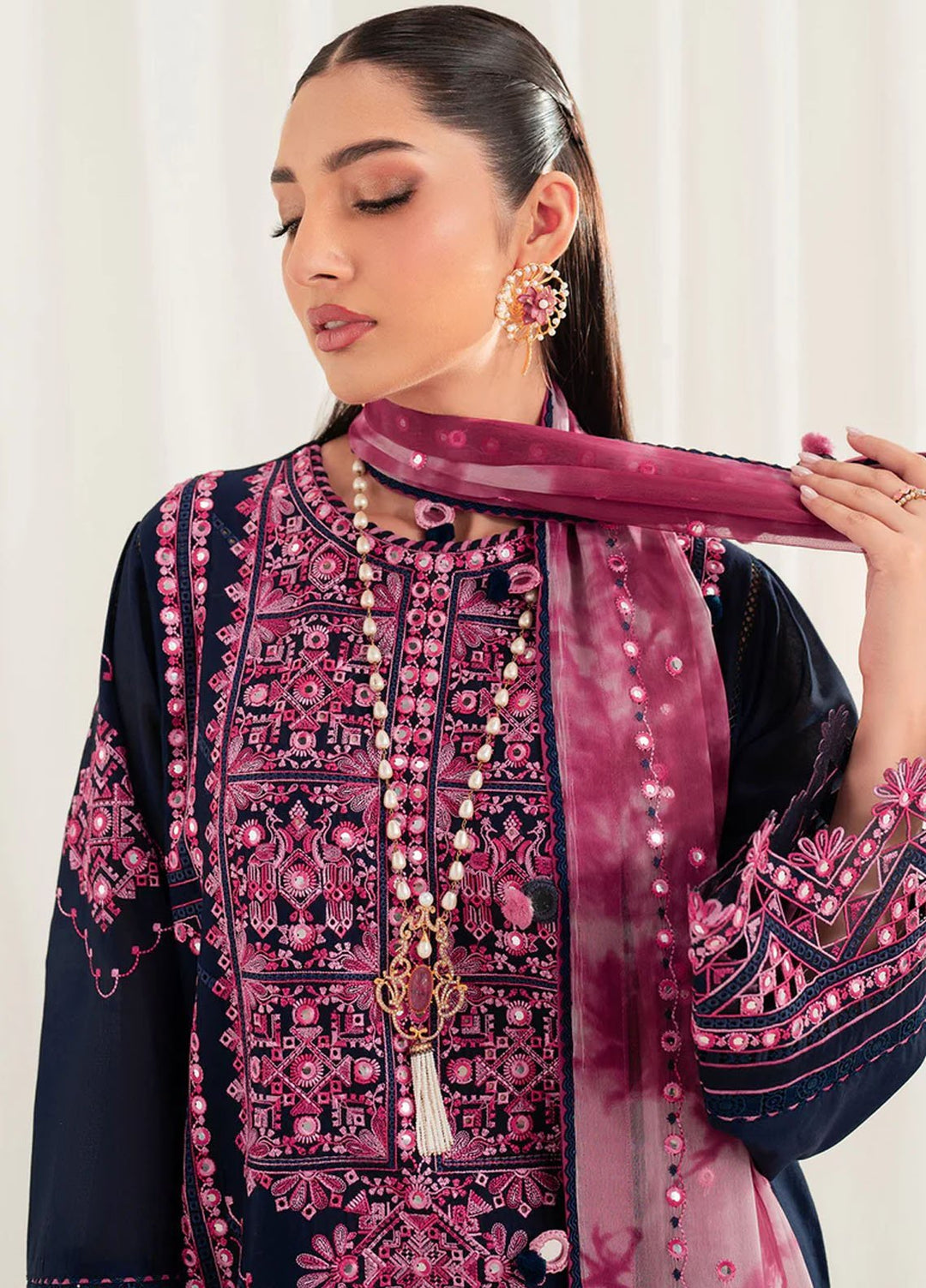 Iris by Jazmin Embroidered Lawn Suits Unstitched 3 Piece JZ25IL D-01 - Summer Collection