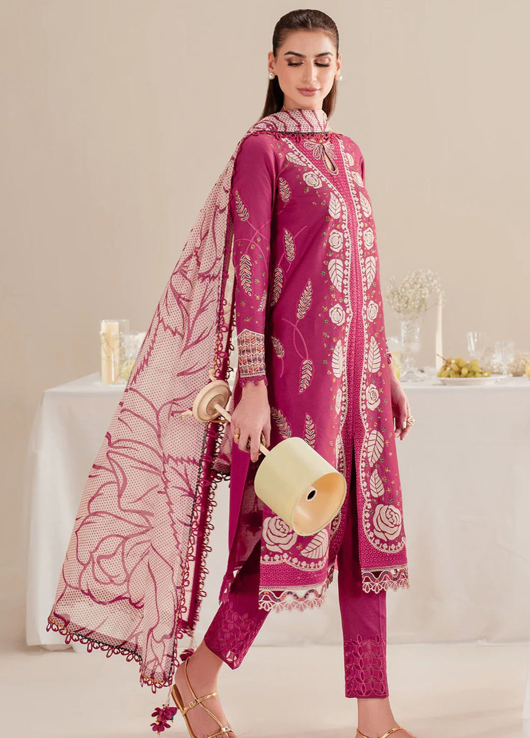 Iris by Jazmin Embroidered Lawn Suits Unstitched 3 Piece JZ25IL D-05 - Summer Collection