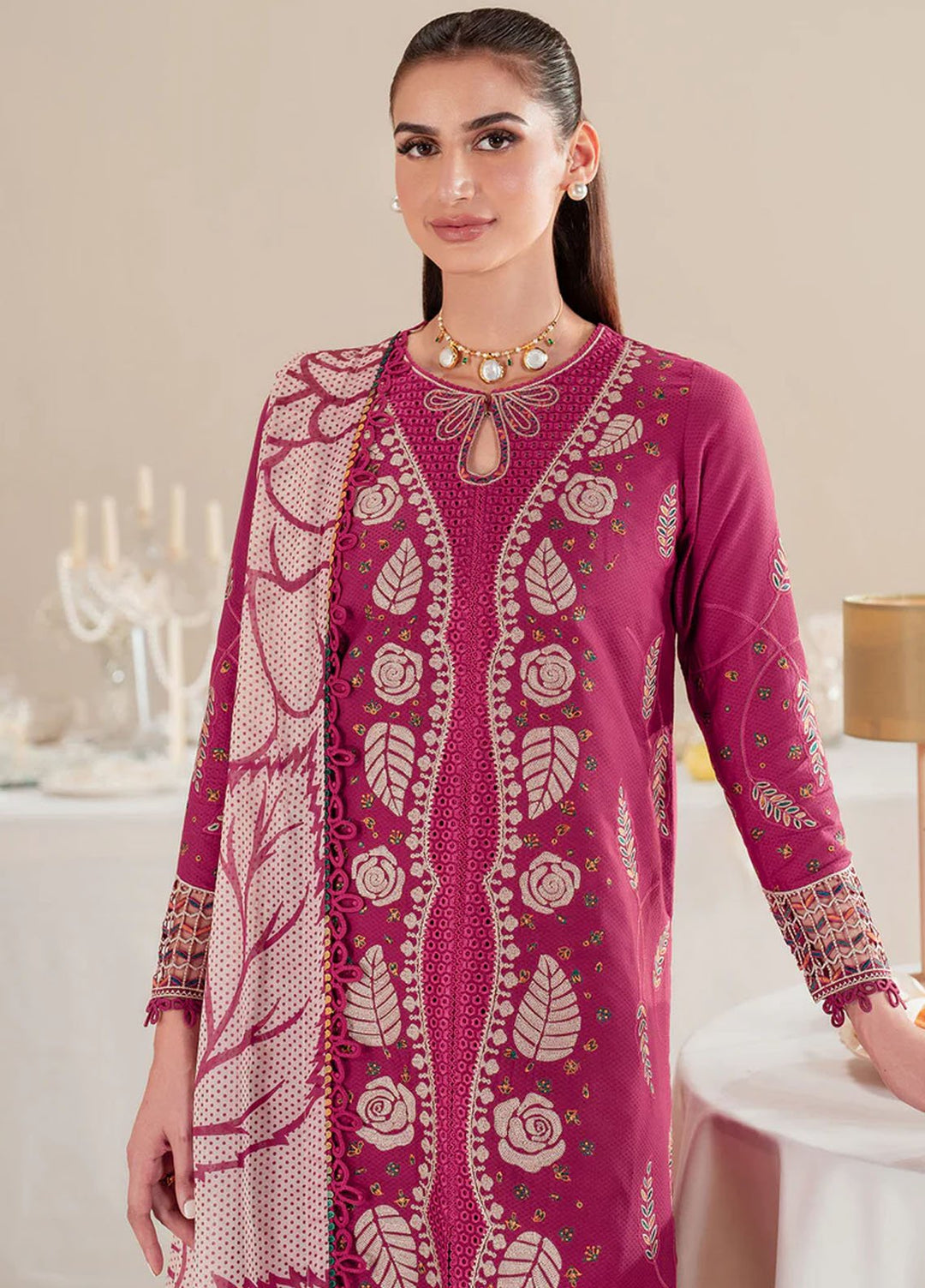 Iris by Jazmin Embroidered Lawn Suits Unstitched 3 Piece JZ25IL D-05 - Summer Collection