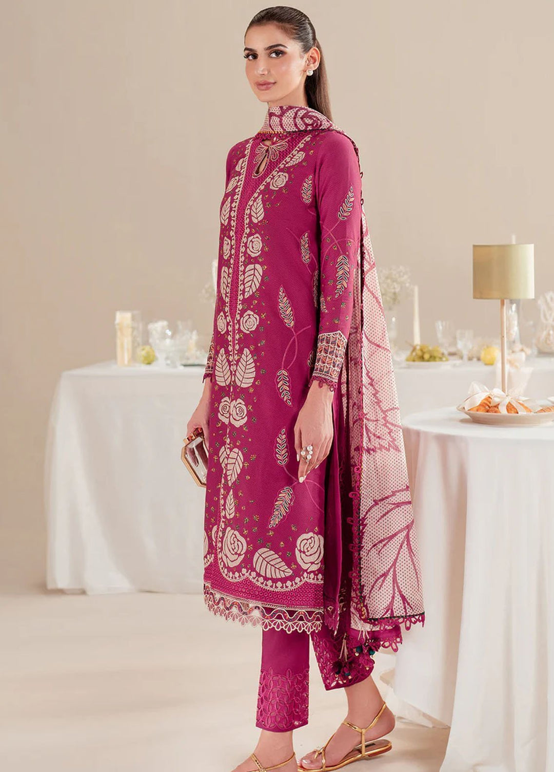 Iris by Jazmin Embroidered Lawn Suits Unstitched 3 Piece JZ25IL D-05 - Summer Collection
