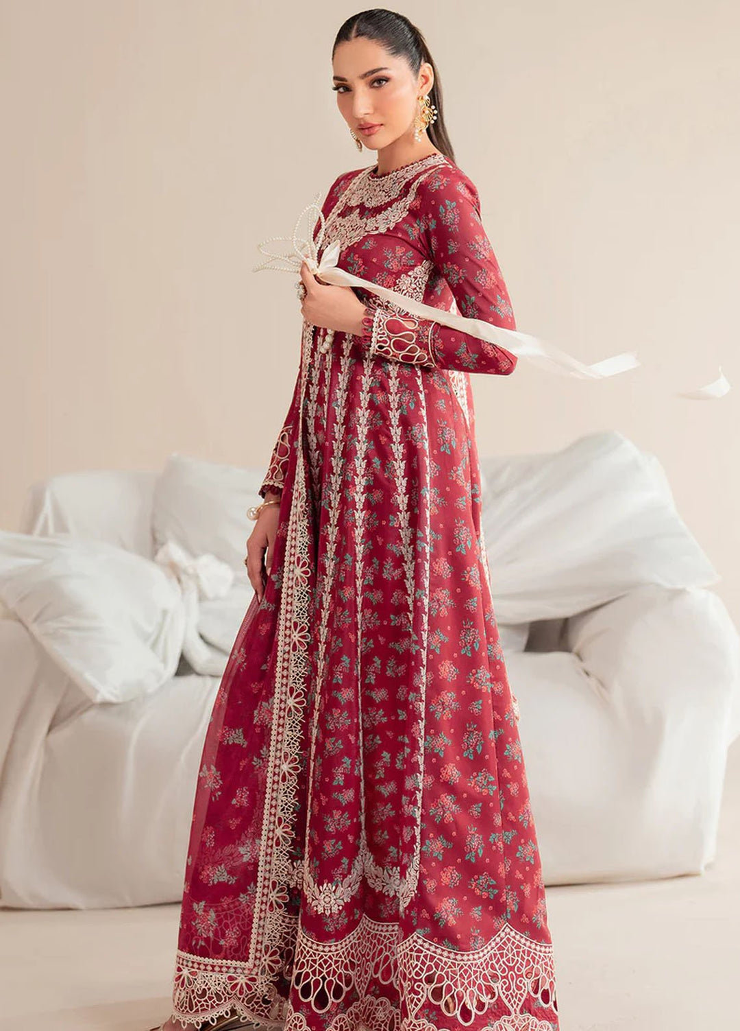 Iris by Jazmin Embroidered Lawn Suits Unstitched 3 Piece JZ25IL D-08 - Summer Collection