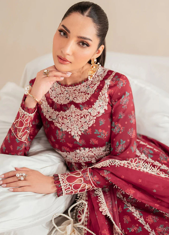 Iris by Jazmin Embroidered Lawn Suits Unstitched 3 Piece JZ25IL D-08 - Summer Collection