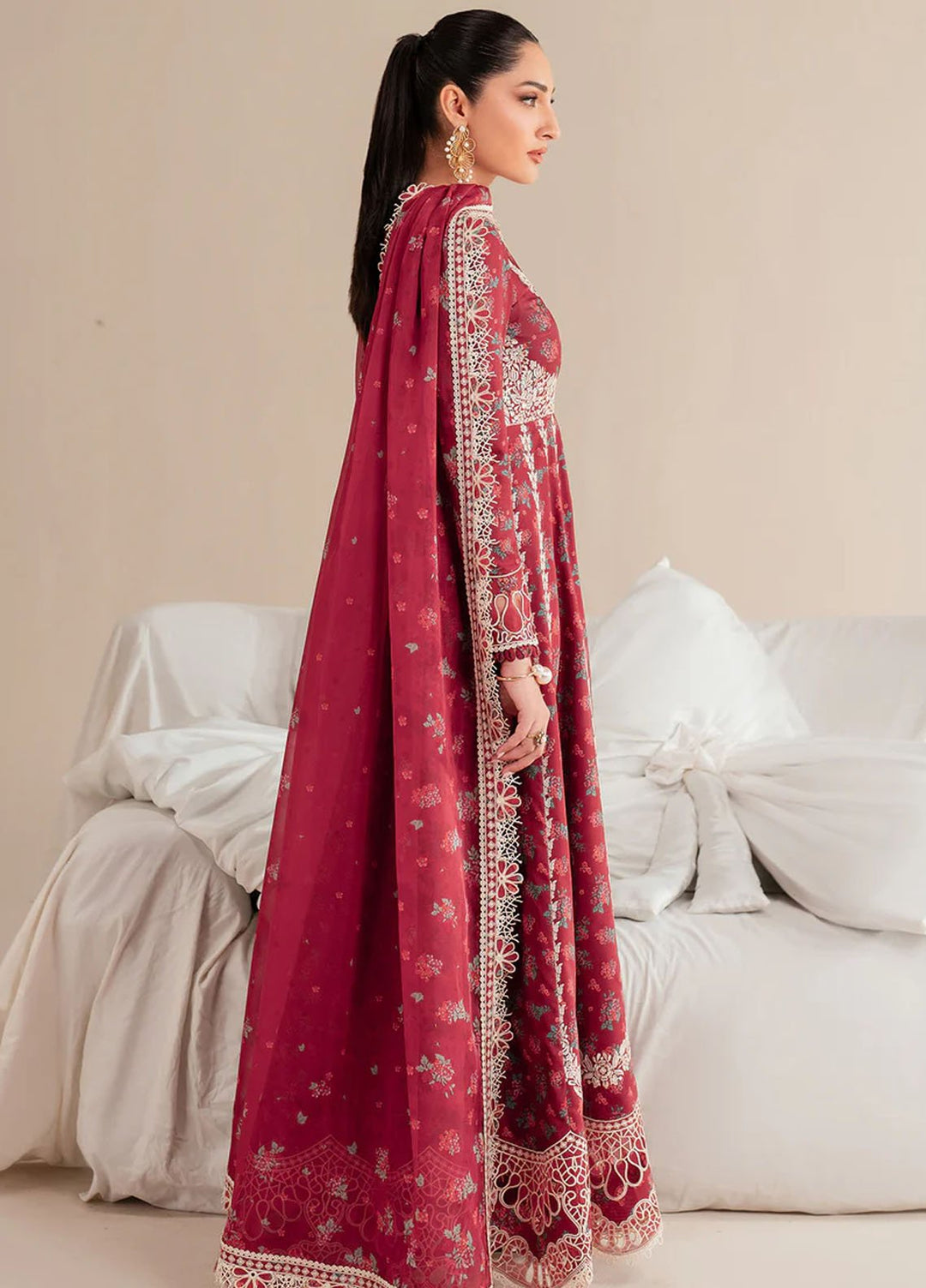 Iris by Jazmin Embroidered Lawn Suits Unstitched 3 Piece JZ25IL D-08 - Summer Collection