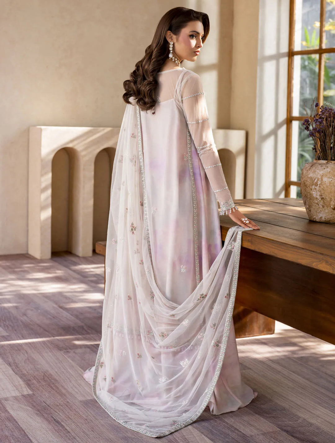 Iris by Zarif Embroidered Net Suits Unstitched 3 Piece ZF24IE ZRI 01 Orchid - Formal Collection