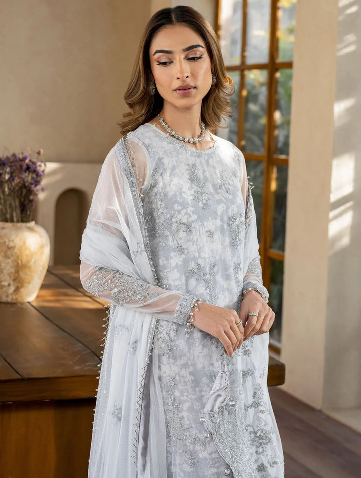 Iris by Zarif Embroidered Net Suits Unstitched 3 Piece ZR25UF ZRI 02 Stela - Formal Collection