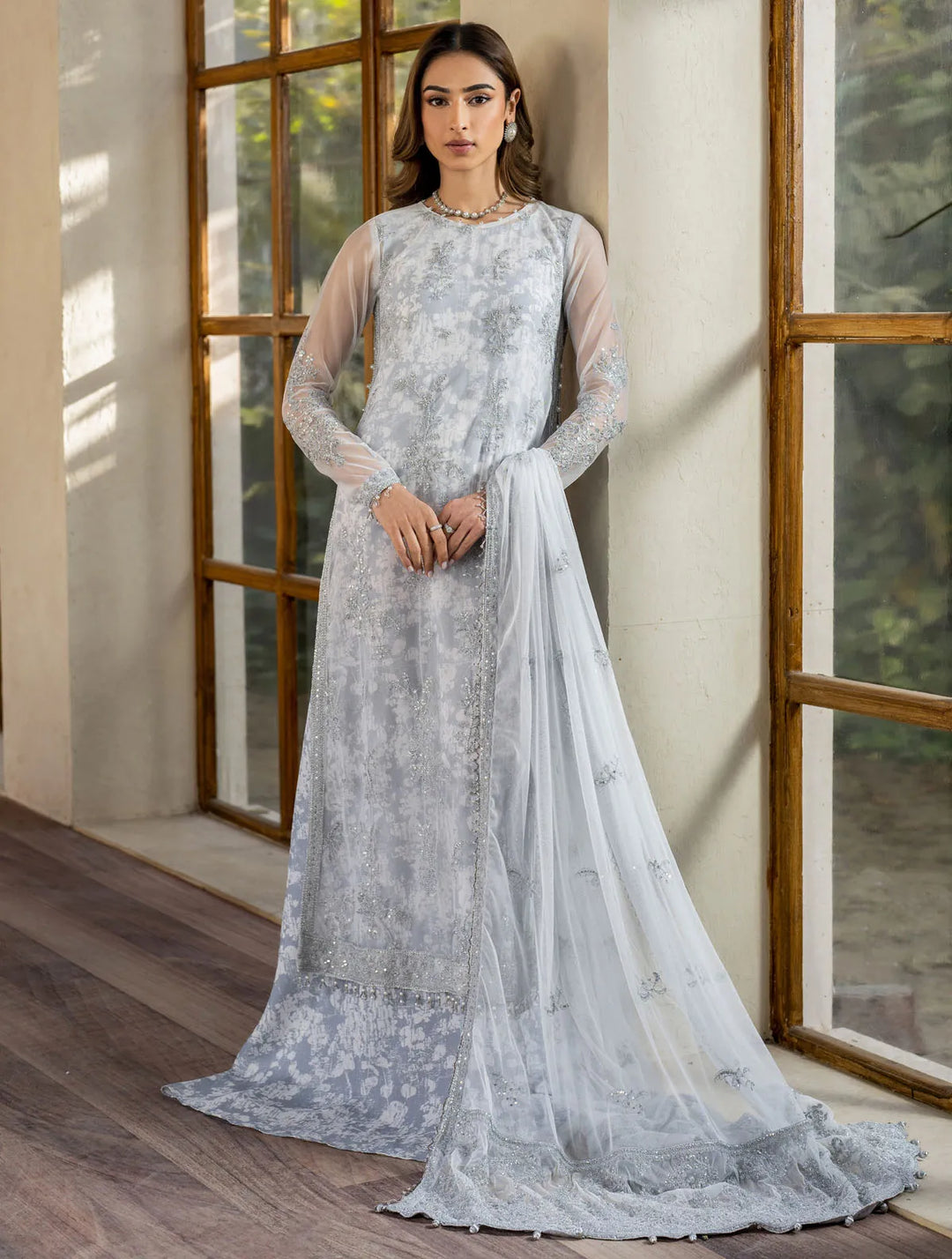 Iris by Zarif Embroidered Net Suits Unstitched 3 Piece ZF24IE ZRI 02 Stela - Formal Collection