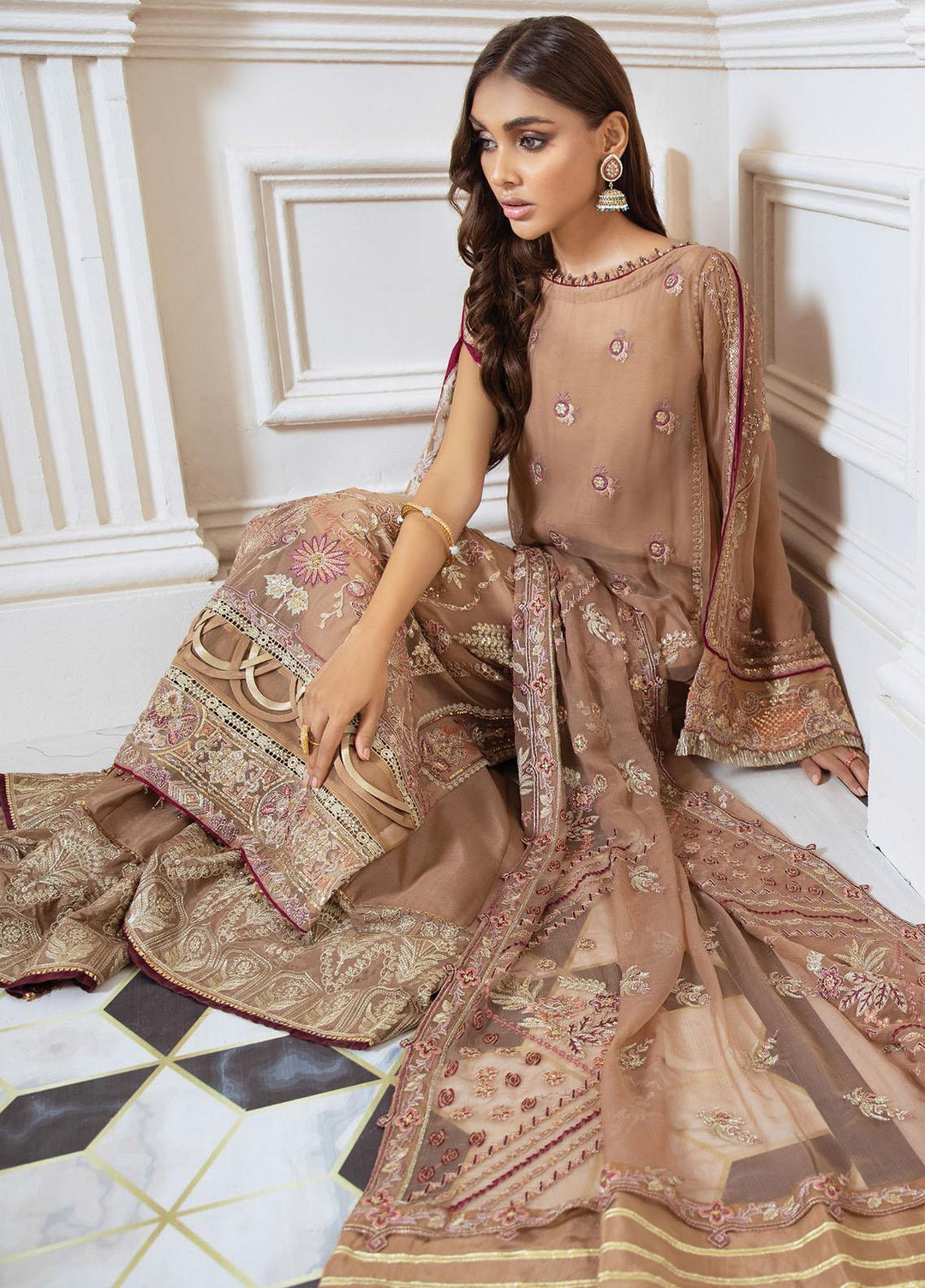 Isfahan by Xenia Formals Embroidered Chiffon Suits Unstitched 3 Piece XF21IF 06-MENNAL - Luxury Collection
