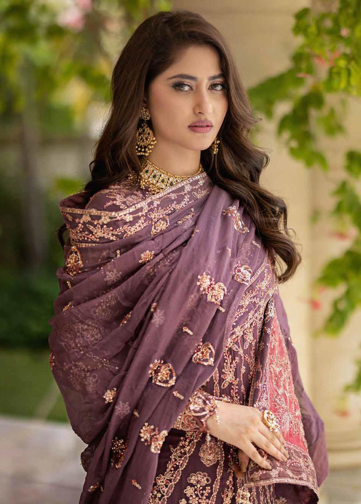 Ishq Aatish by Emaan Adeel Embroidered Chiffon Suits Unstitched 3 Piece EA23IA AT-10 - Luxury Collection