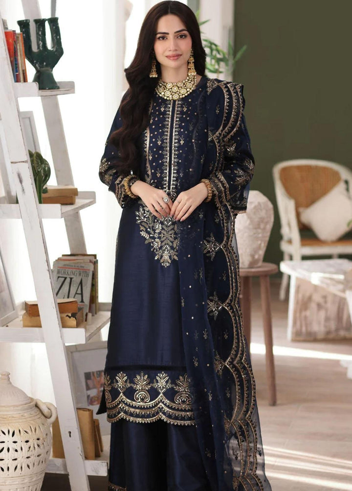 Mohagni Pret Embroidered Raw Silk 3 Piece Suit SMGS-01 AFREEN