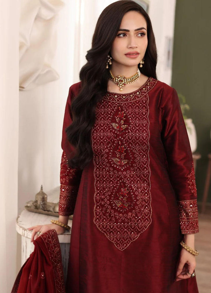 Ishq Aatish By Mohagni Embroidered Raw Silk Suits Unstitched 3 Piece MG23IA MGS-02 Ulfat - Luxury Collection