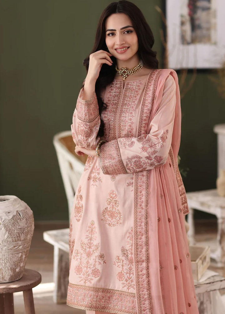 Mohagni Pret Embroidered Raw Silk 3 Piece Suit SMGS-03 ABEER