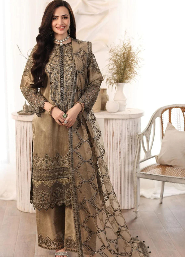 Mohagni Pret Embroidered Raw Silk 3 Piece Suit SMGS-09 ESHAAL