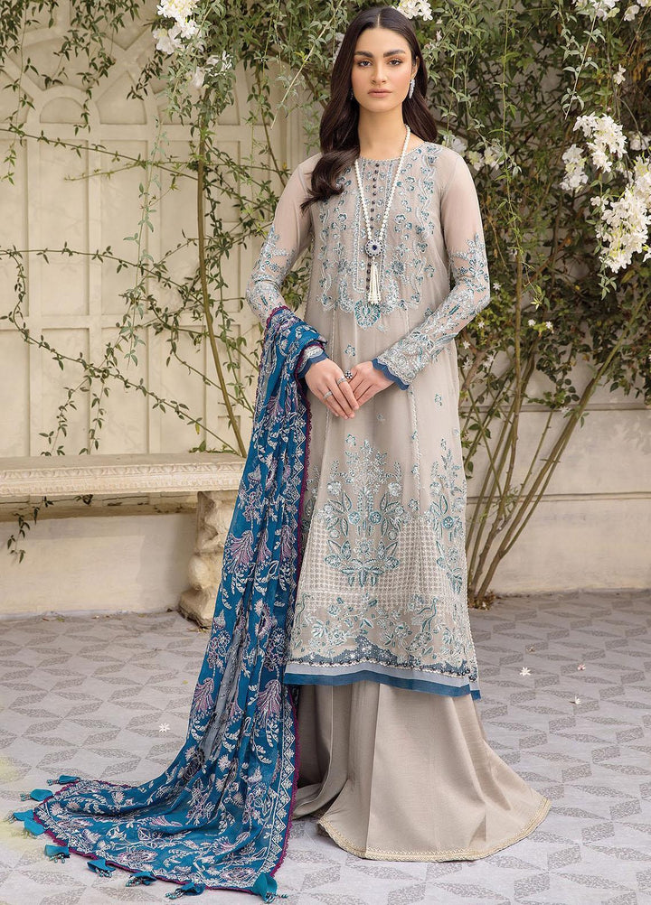 Ishya By Xenia Formals Embroidered Chiffon Suits Unstitched 3 Piece XE23I Neel Fiya - Luxury Collection