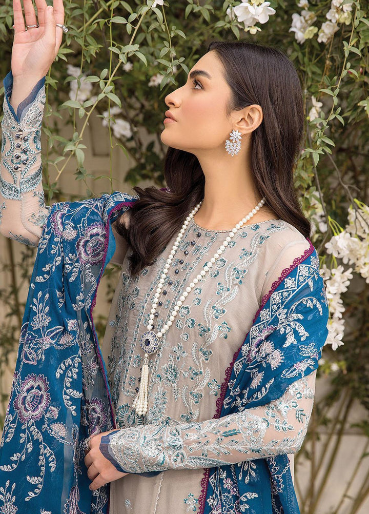 Ishya By Xenia Formals Embroidered Chiffon Suits Unstitched 3 Piece XE23I Neel Fiya - Luxury Collection