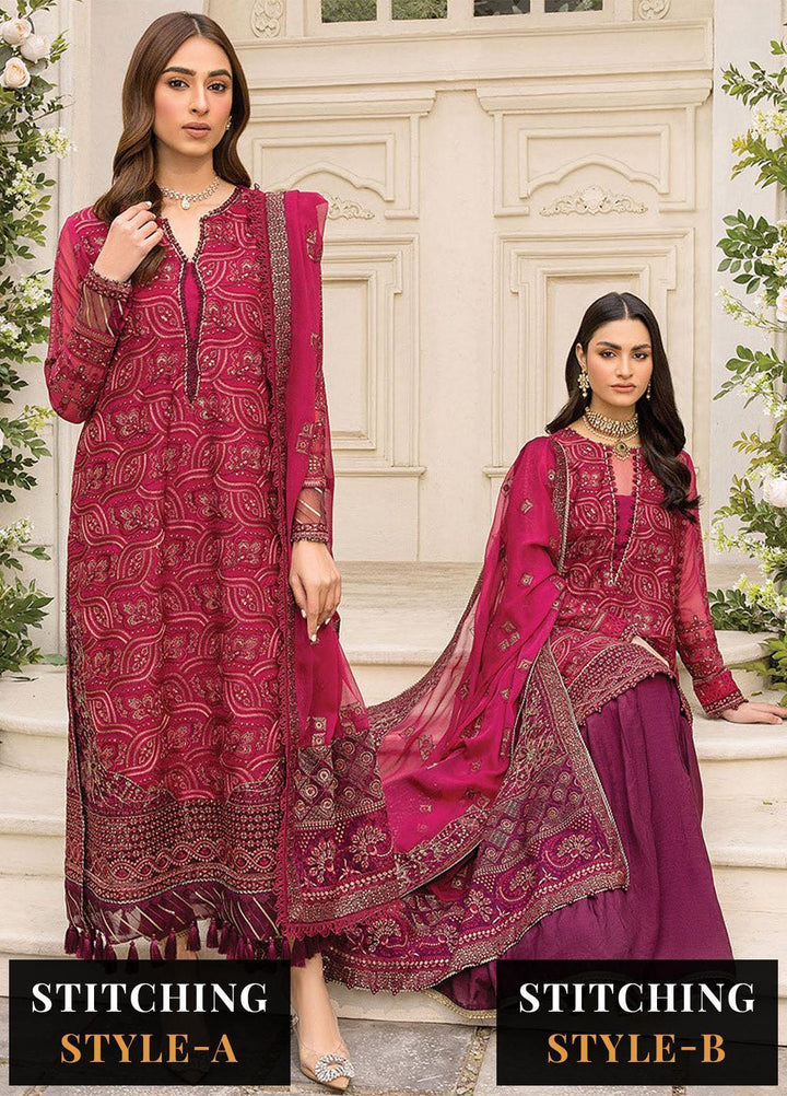 Ishya By Xenia Formals Embroidered Chiffon Suits Unstitched 3 Piece XE23I Fabeha - Luxury Collection