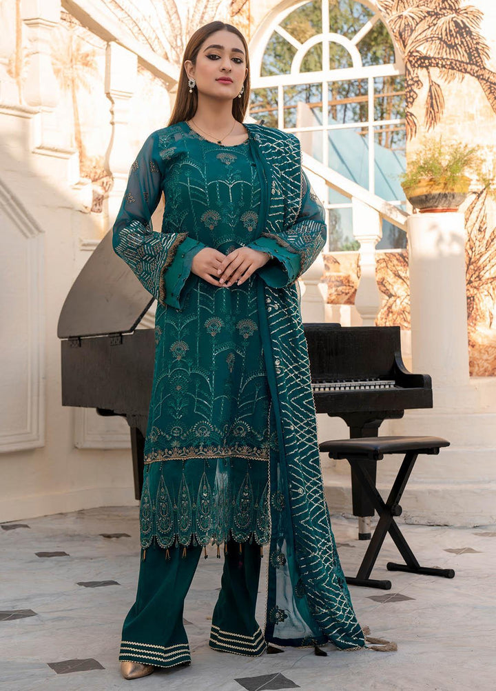 Isra By Maleena Embroidered Chiffon Suits Unstitched 3 Piece MLN23I Zooey - Luxury Collection
