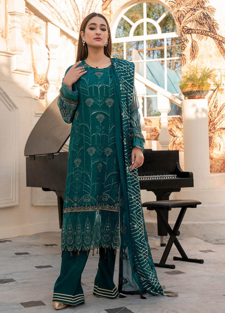 Isra By Maleena Embroidered Chiffon Suits Unstitched 3 Piece MLN23I Zooey - Luxury Collection