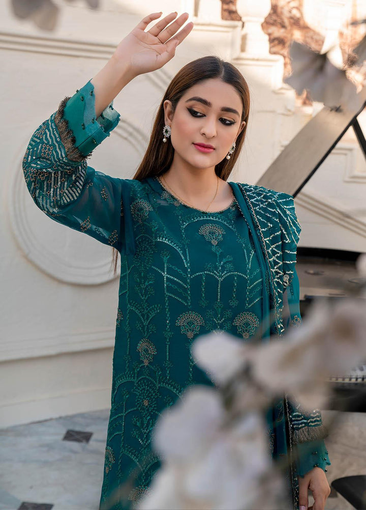Isra By Maleena Embroidered Chiffon Suits Unstitched 3 Piece MLN23I Zooey - Luxury Collection