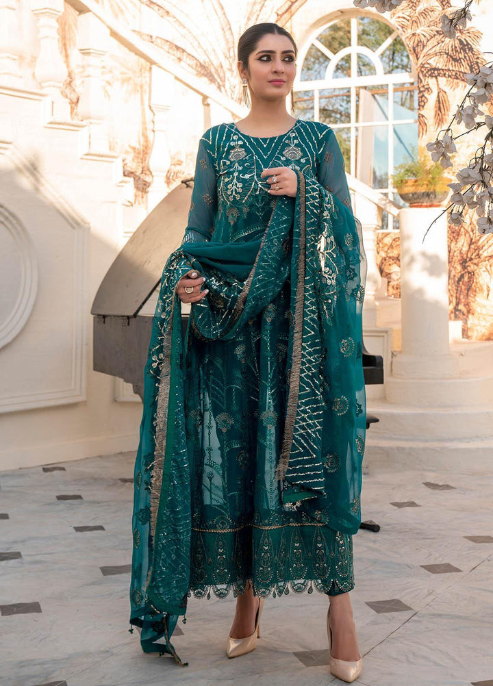Isra By Maleena Embroidered Chiffon Suits Unstitched 3 Piece MLN23I Serena - Luxury Collection