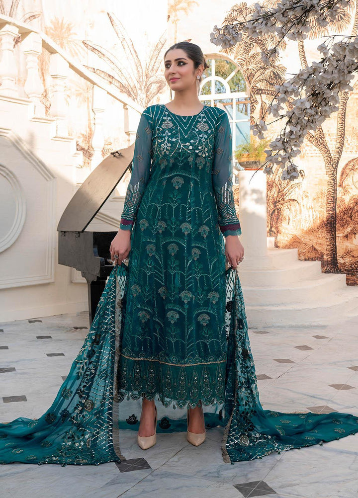 Isra By Maleena Embroidered Chiffon Suits Unstitched 3 Piece MLN23I Serena - Luxury Collection