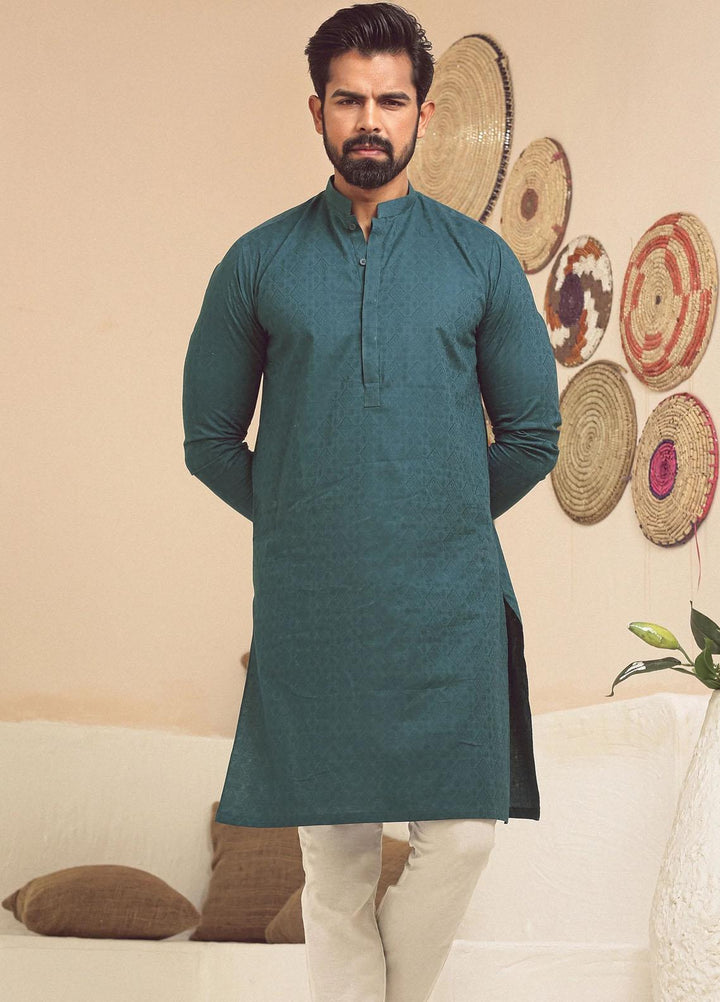 Istor Cotton Formal Kurta for Men -  GREEN IST-79