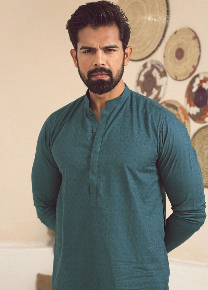 Istor Cotton Formal Kurta for Men -  GREEN IST-79