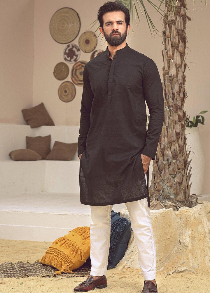 Istor Cotton Formal Kurta for Men -  BLACK IST-81