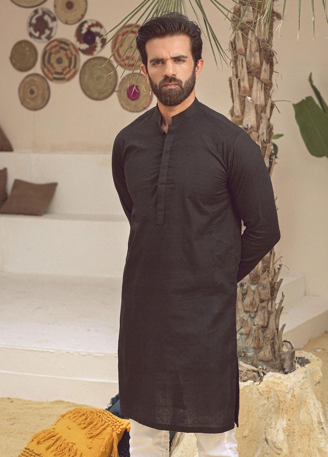 Istor Cotton Formal Kurta for Men -  BLACK IST-81