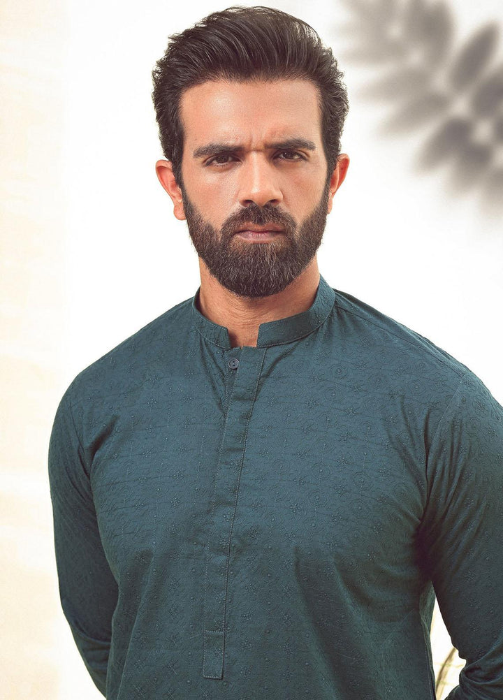 Istor Cotton Formal Kurta for Men -  GREEN IST-84