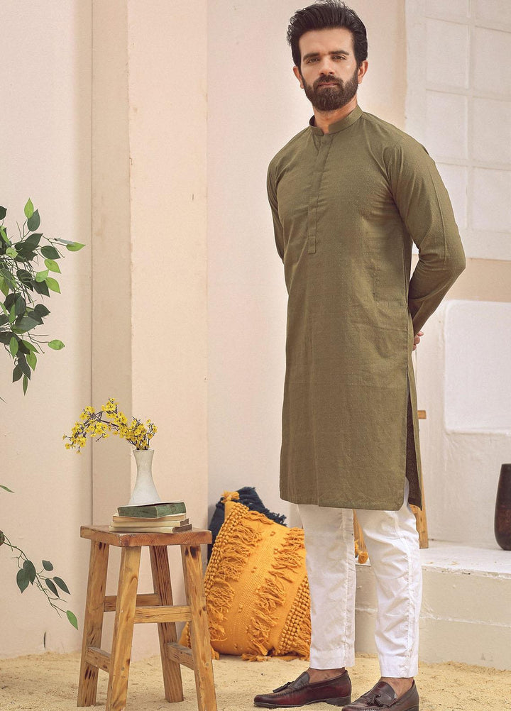 Istor Cotton Formal Kurta for Men -  MEHNDI IST-86