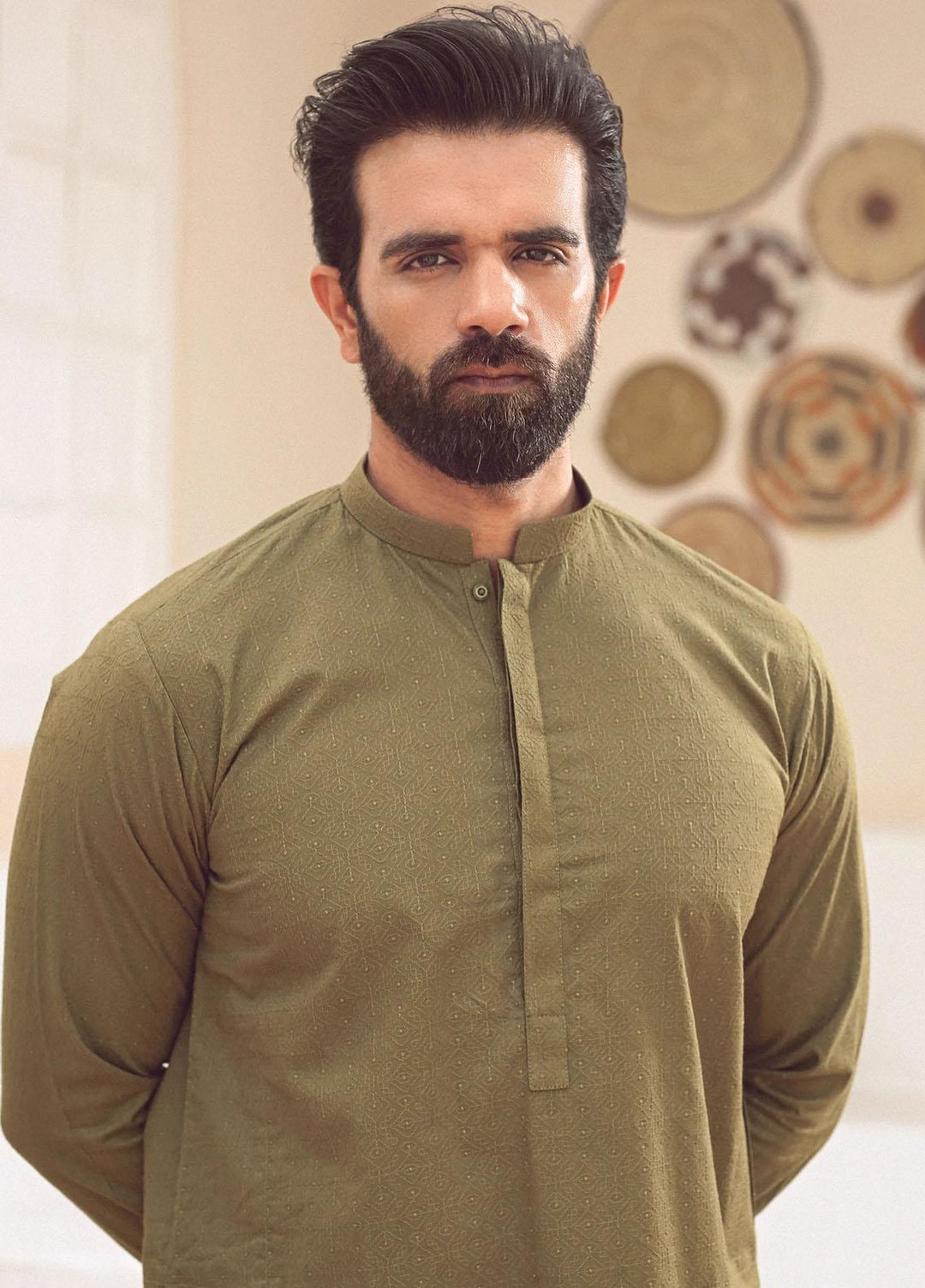 Istor Cotton Formal Kurta for Men -  MEHNDI IST-86
