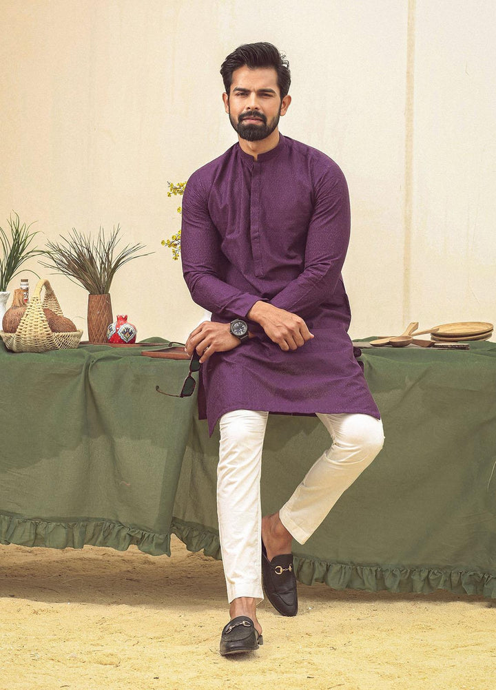 Istor Cotton Formal Kurta for Men -  PLUM IST-88