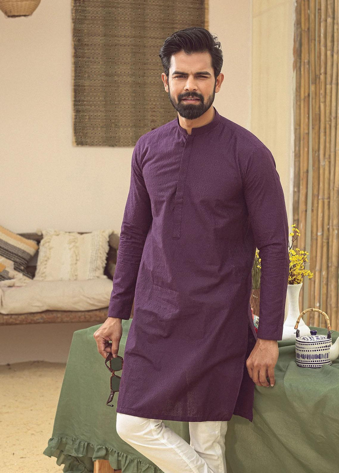 Istor Cotton Formal Kurta for Men -  PLUM IST-88